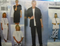 2139 VOGUE LONG JACKET,  DRESS, TOP, BIAS SKIRT, PANTS PATTERN 8-24 3 SIZES choice
